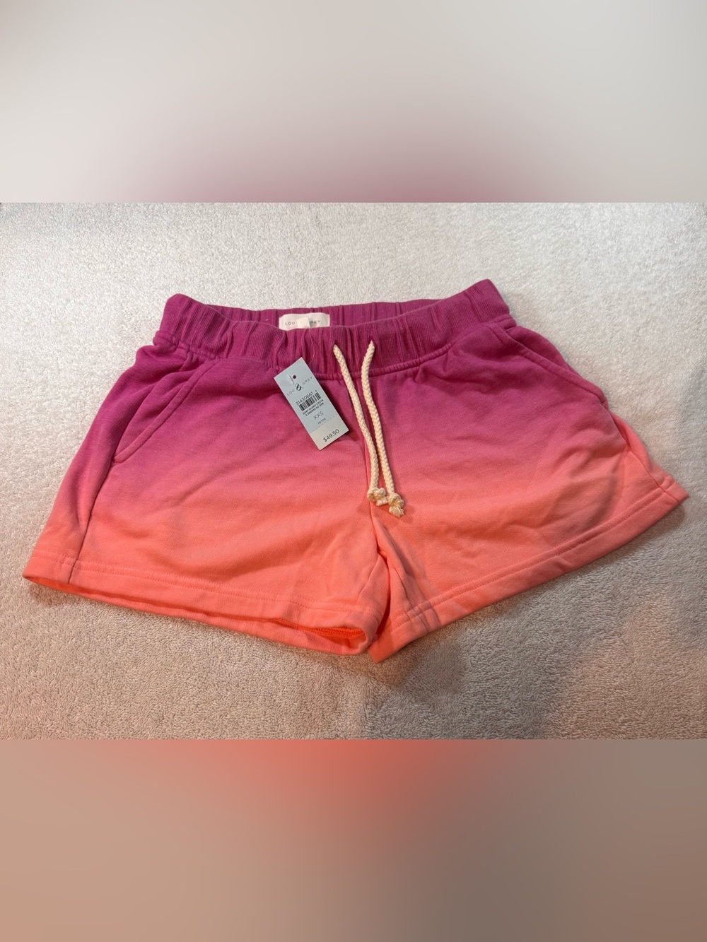 Lou & Grey Women's Pink and Orange Ombre Athletic Shorts - Picture 1 of 8